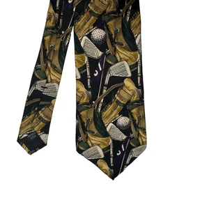 Arnold Palmer Golf Tie Silk Golf Bag Ball Club Mens Necktie 4x58" - Picture 1 of 8