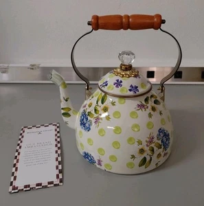 MacKenzie Childs Wildflowers Green 3qt. Tea Kettle - Picture 1 of 17
