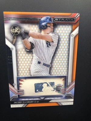 2016 TOPPS STRATA  CLEARLY ATHENTIC BALL LOGOMAN JACOBY ELLSBURY YANKEES SP #2/3 - Image 1 of 3