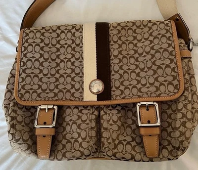 BOLSO MENSAJERO DE LONA FIRMA COACH CHELSEA PRE-AMADO MUY BUEN ESTADO Foto 1 de 4