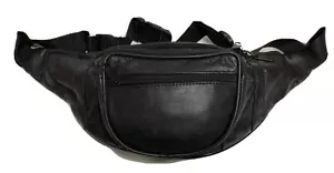 Borsa Fanny Pack Vera Pelle Uomo Donna Fanny Borsa Vita Design Slim BALCK - Foto 1 di 3