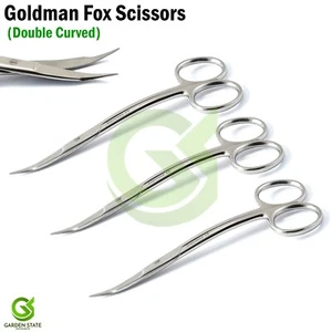 3 Pcs Goldman-Fox Scissors, 5", Double Curved, Sharp HIGH QUALITY - Picture 1 of 3