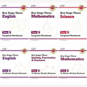 KS3 Year 9 English Maths Science Workbooks Pack Ages 13-14 CGP with Answers NEW - Bild 1 von 12