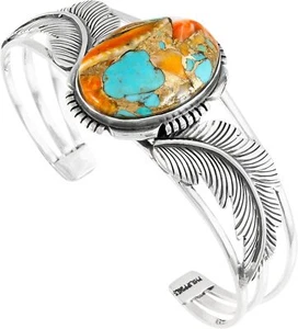 Turquoise Bracelet Sterling Silver 925 Genuine Turquoise 6" to 7.5" cuff - Picture 1 of 3