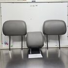 2015-2020 FORD F-150 F150 OEM FRONT SEAT HEADRESTS HEAD REST GRAY LEATHER SET 3