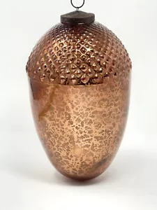 Adorno de bellota grande de vidrio mercurio estilo bola 9" x 5,5" bronce marrón cobre - Imagen 1 de 6
