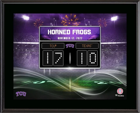 TCU Horned Frogs 10.5" x 13" 2022 Win vs Texas Longhorns Plaque Cover