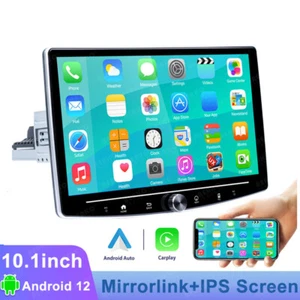 Rotatable Screen 10.1" 1 Din Android 12  Car Carplay Stereo Radio 32G WIFI USB - Picture 1 of 13