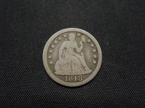 1848 Seated Liberty Silver 10c One Dime - C1038 Cover