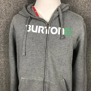 Burton Spell Out Logo Men's Long Sleeve Zipper Gray Jacket M - Picture 1 of 7