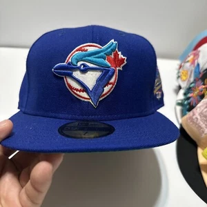 NEW ERA 59FIFTY FITTED 5950 100% WOOL HAT TORONTO BLUEJAYS SIDE PATCH 1993 WS - Picture 1 of 6
