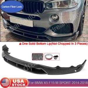 For BMW X5 F15 M Sport Warrior Style Carbon Look Front Bumper Splitter Lip 14-18 - Picture 1 of 16