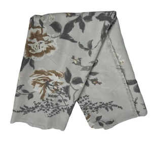 Gray Wrap Shawl Scarf Gray White Brown Rose Floral Flowers Soft Fabric - Picture 1 of 9