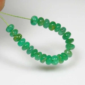 3.13 Ct Natural Green Zambian Emerald Round Drilled Beads 23 Pc's - A1868 - Picture 1 of 2