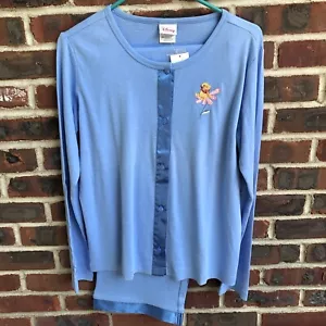 Disney Ladies' Winnie the Pooh Pajama Set 2-Piece Blue New - Picture 1 of 11