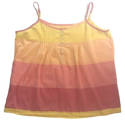 Camiseta sin mangas Gap Pintuck algodón cami Sherbet amanecer correa de espagueti playa MEDIANA Foto 1 de 4