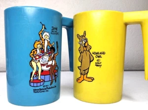 Vintage 1971 Josie & Pussycats, Howland Owl Cartoon Melamine Cups Mugs w Handles - Picture 1 of 7