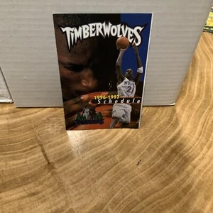 1996-1997 Kevin Garnett Minnesota Timberwolves Schedule STARTER GALYANS version - Picture 1 of 4