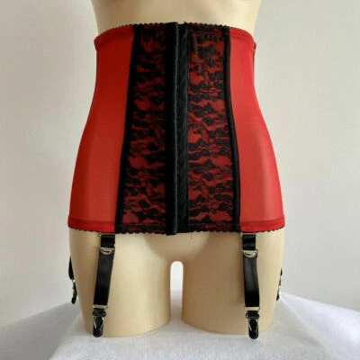 Cinto de liga suspensório cintura alta cincher cinto 6 alças ajustáveis clipes de metal - Imagem 1 de 4