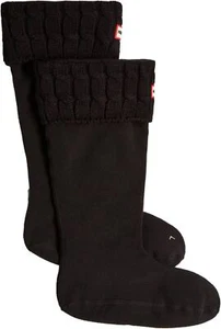 Hunter A-040756 6Stitch Cable Wall Pull On Tall Boots Unisex Socks Black UK - Picture 1 of 3