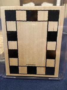 Stampin' Up Bold Check Frame Stamp 2000 Wood Mounted Rubber - Picture 1 of 3