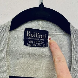 Vintage Bellino Silver Lurex Glitter Cardigan Sweater US10 UK12 EU42 - Picture 1 of 7