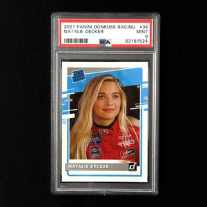 2021 PANINI DONRUSS RACING RATED ROOKIE NATALIE DECKER CARD # 34 PSA 9 - Picture 1 of 2
