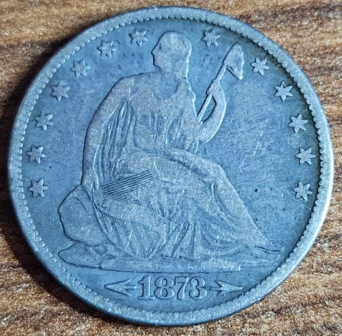 1873 Seated Liberty Half Dollar Variety 5 with Arrows Cover