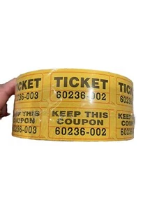 1000 Yellow Raffle Tickets Double Roll New Sealed Fast Shipping - Picture 1 of 3
