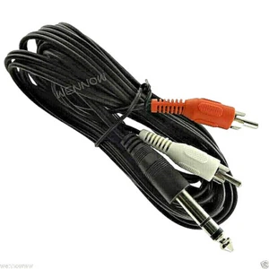 6 Ft 1/4" Stereo Plug to 2 x RCA Plug - Picture 1 of 1