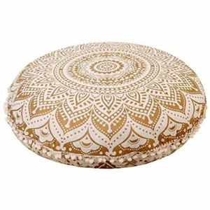 Cover Round Mandala Floor Pillow Cushion Case Decor Room Pouf Pom Indian Ottoman - Picture 1 of 49
