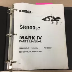 Kobelco SK400LC IV PARTI MANUALE ELENCO CATALOGO LIBRI ELENCO ESCAVATORE MITSUBISHI ENG, YSJ - Foto 1 di 4