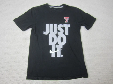 Texas Tech Shirt Mens Small Black Red Raiders Nike Just Do It Wreck Em Guns Up Cover
