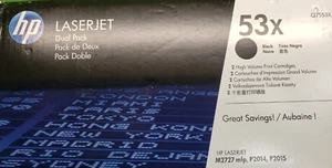 HP Q7553XD 53X Black Toner Cartridge Dual Pack For LaserJet M2727 - Picture 1 of 7