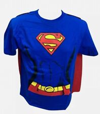Supergirl Womens T-Shirt & Cape Costume Kit Superwoman Superman Man Of Steel    