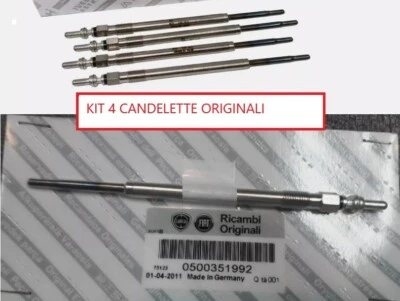 500351992 KIT 4 X CANDELETTA PRE RISCALDO ORIGINALE per FIAT DUCATO IVECO DAILY - Imagen 1 de 4
