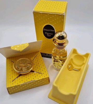 Vintage DOLCE VITA by Christian Dior 20ml + Large Solid Perfume Compact RARE - Bild 1 von 4