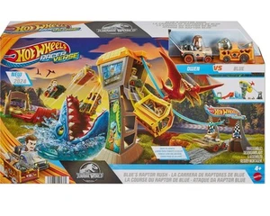 Mattel Hot Wheels Jurassic World Racer Verse Blue's Raptor Rush Owen Track Set - Picture 1 of 6