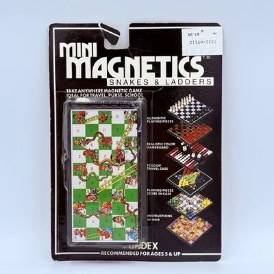 NEW Fundex 1987 Mini Magnetics Games Snakes & Ladders Sealed Travel Game - Image 1 of 4