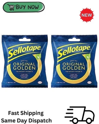 Sellotape Original Golden 24mm x 50m Multi-Purpose Clear Sticky Tape (Pack of 2)