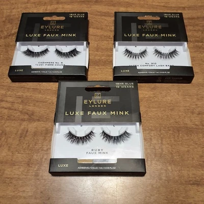 Eylure Luxe Faux Mink False Eyelashes - 3 Packs - Image 1 of 4