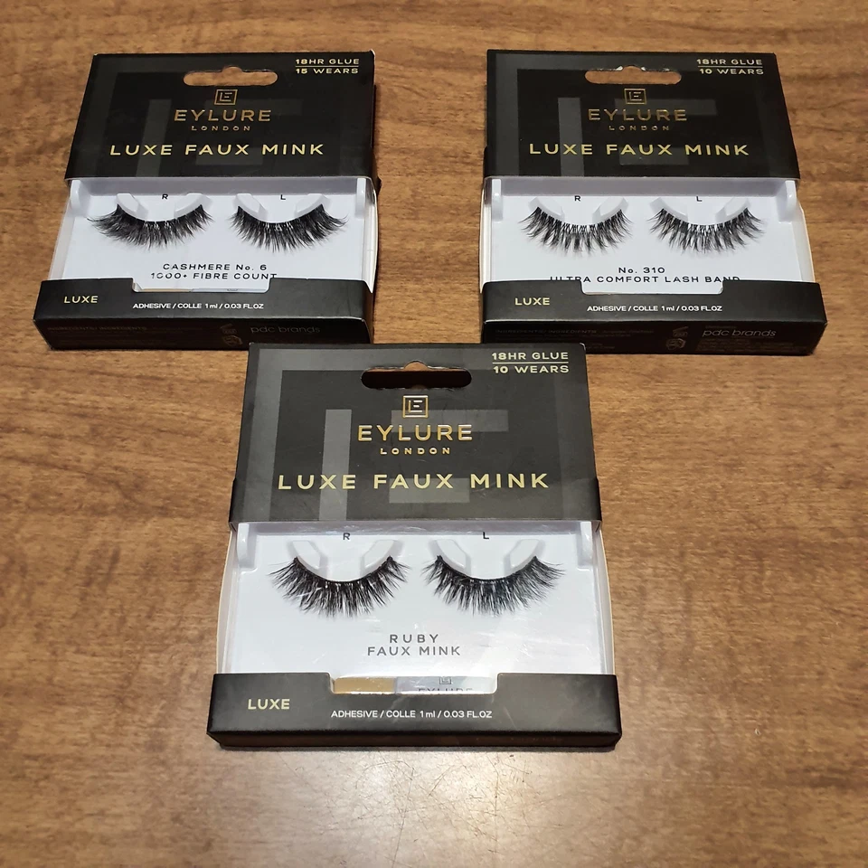 Eylure Luxe Faux Mink False Eyelashes - 3 Packs - Image 1 of 4