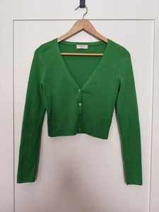 Babaton Strickjacke Pullover Damen Gr. S grün Strick Wollmischung Langarm V-Ausschnitt - Bild 1 von 12