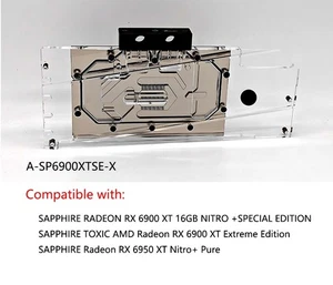 Bloque de GPU Granzon A-SP6900XTSE-X con placa posterior para Sapphire RX 6900 XT 16 GB Nitro - Imagen 1 de 8