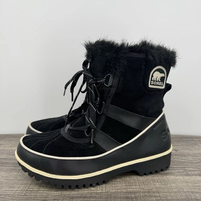 Sorel Women's Tivoli II Boot Waterproof Lace Up Black Suede Winter Bootie Sz 7.5 - Image 1 of 4