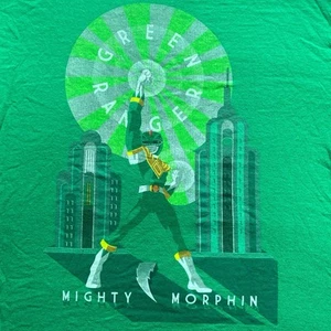 Mighty Morphin Power Rangers Adult New T-Shirt - Green Ranger Art Deco Style - Picture 1 of 3
