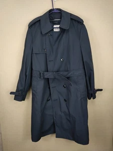 US Air Force All-Weather Coat Mens 44R Navy Trench Double Breasted Liner Belted - Picture 1 of 11