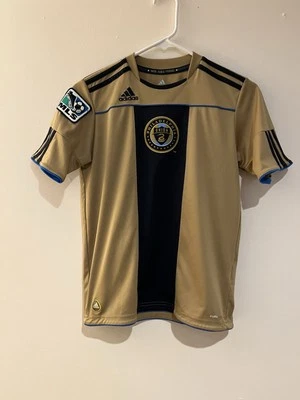 Philadelphia Union Soccer Jersey Youth Sz Medium 10-12 adidas Gold - Image 1 of 4