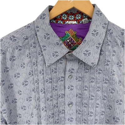 Robert Graham Mens 2XL Blue Paisley Floral Print Button Up Long Sleeve Shirt - Image 1 of 4