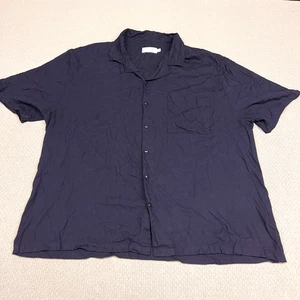 Onia Shirt Mens XXL Navy Blue Button Up Lightweight Classic Relaxed Beach - Picture 1 of 8